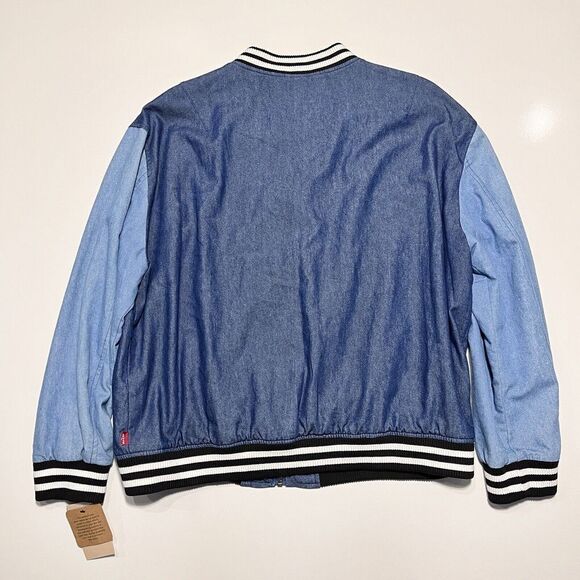 Levi's Varsity Bomber Jacket XL Soft Shell Women's Blue NWT $180 - Picture 3 of 13